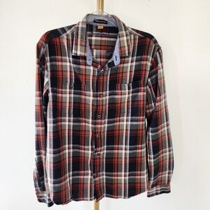 Tailor Vintage Plaid Button-Up Shirt Large
